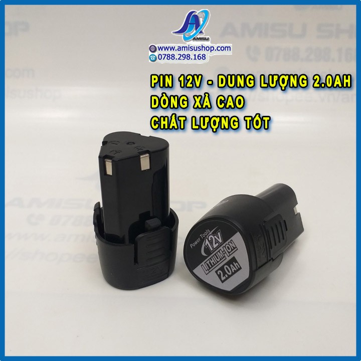 Pin Máy Khoan 12V Lion 2.0A -  Xả Cao - Pin Đóng 12V Tam Giác Chất Lượng Giá Rẻ