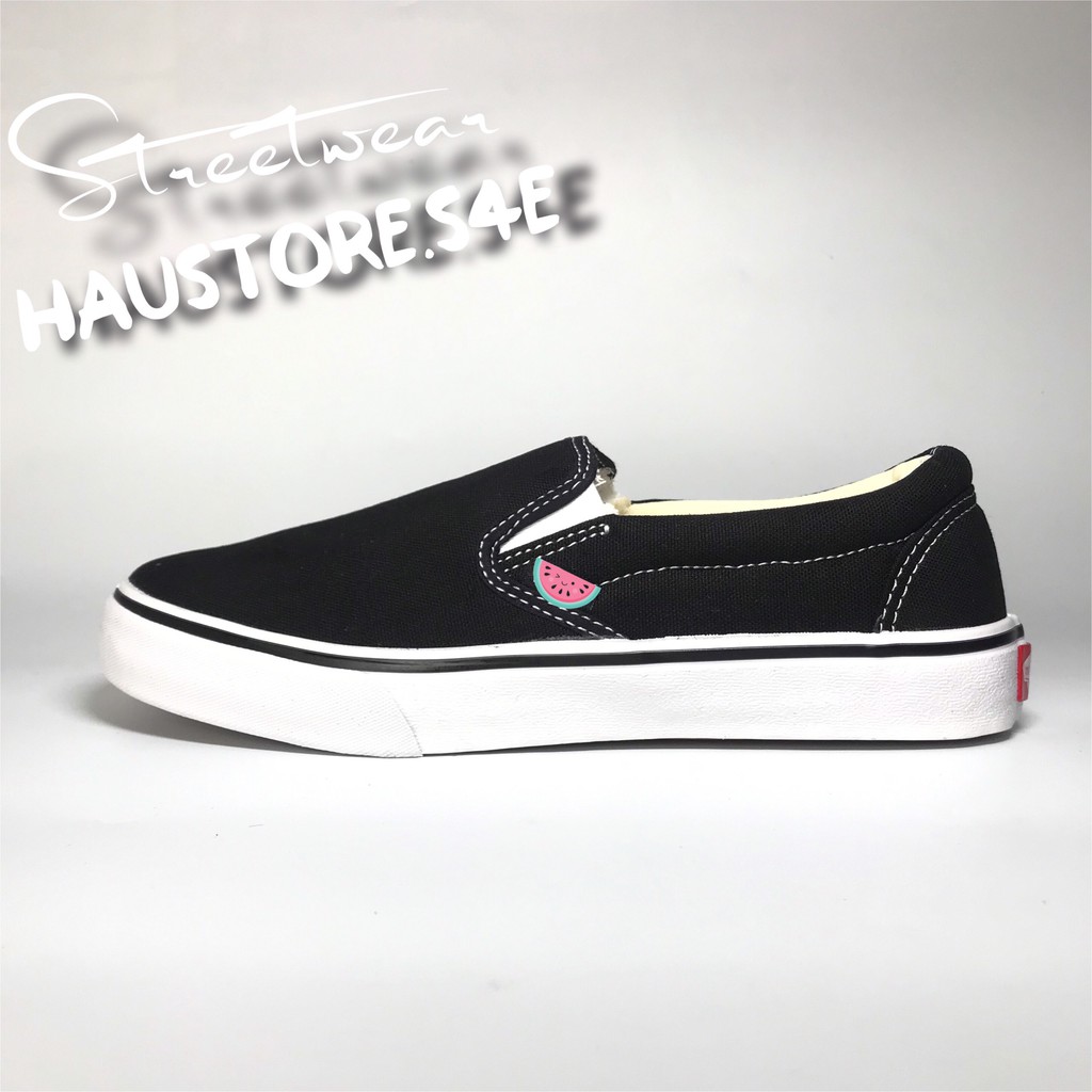 Giày V Slip On Lười Đen full Box,tag tặng Vớ |Ảnh thật,vidieo thật - Freeship|