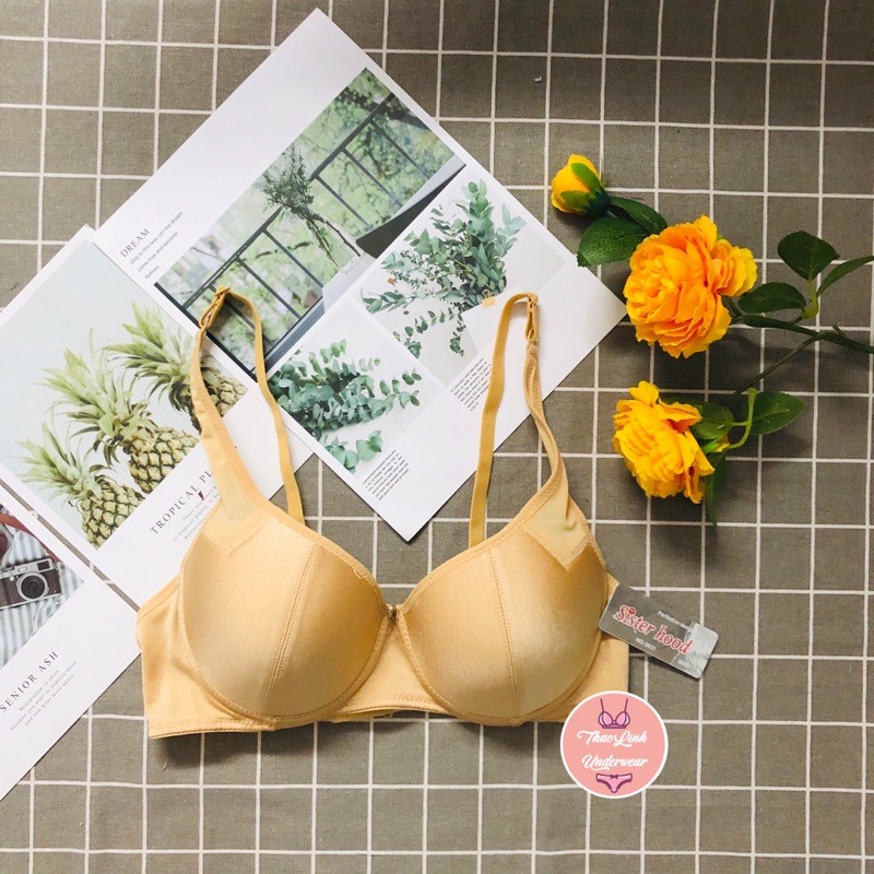 Áo ngực áo lót nữ đệm mút mỏng quả to nâng ngực chống xệ có gọng thun lạnh mát Thái Lan Sisterhood ASH2031