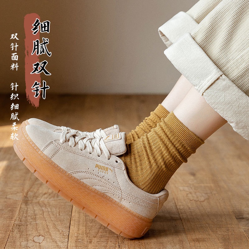 Vớ WAFNHA D533 cotton màu trơn trẻ trung thời trang