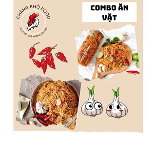 Combo ăn vặt 500g khô gà lá chanh , 500g khô gà bơ tỏi