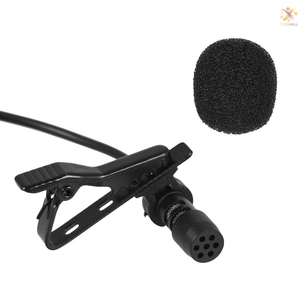 ET Andoer EY-510A Mini Portable Clip-on Lapel Lavalier Condenser Mic Wired Microphone for  iPad Android Smartphone DSLR Camera Computer PC Laptop