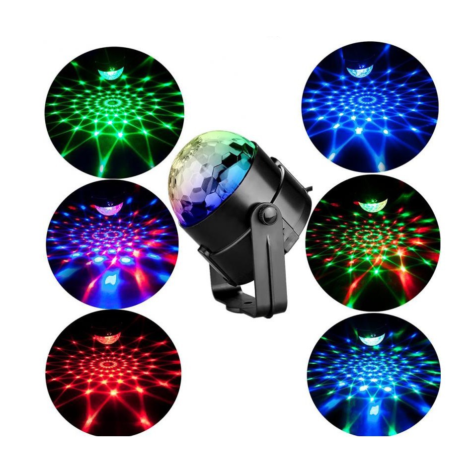 Đèn led mini 3W  tạo hiệu ứng ánh sáng cho sàn nhảy - party- karaoke -cảm ứng ánh sáng DJ xoay -senvangshop