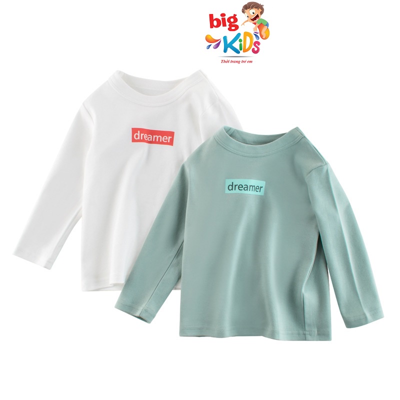 Áo thun trơn dài tay bé trai size đại chất cotton phong cách hàn quốc - Hãng 27Kids