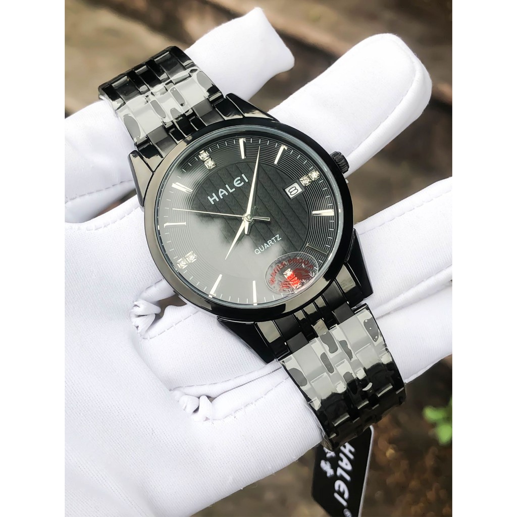 Đồng Hồ Nam HALEI FULL BLACK MSH00985 Bao Ngầu, Chống Nước 5ATM  Tặng 1 Nhẫn