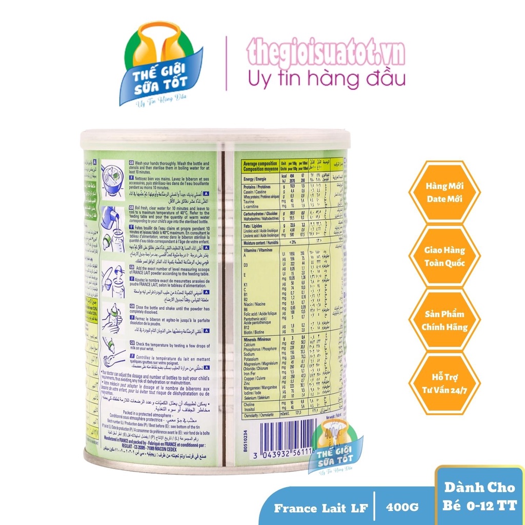 Sữa France Lait LF - 400G Mang Lại Cho Bé Một Chế Độ Dinh Dưỡng Cân Bằng Và Không Chứa Đường Lactose