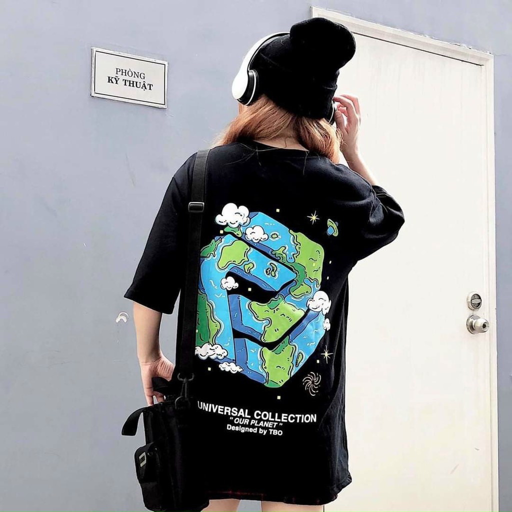 Áo Thun Tay Lỡ Unisex - Áo Thun Nam Nữ Form Rộng PLANET Siêu Hot - LP.STORE