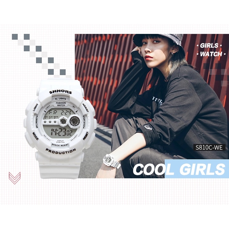 Đồng hồ nữ chính hãng thể thao đeo tay điện tử chống nước SHHORS 810CK