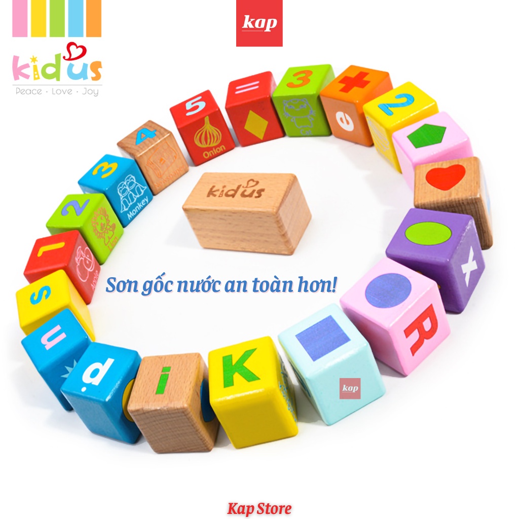 Đồ chơi xếp hình khối gỗ, bộ xếp hình khối khối gỗ thành phố thu nhỏ, City Wooden Blocks