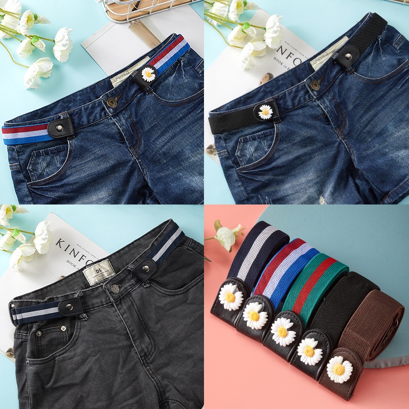Thắt Lưng unisex Co Giãn Không Khóa Phù Hợp Cho Mọi Loại Quần Jean