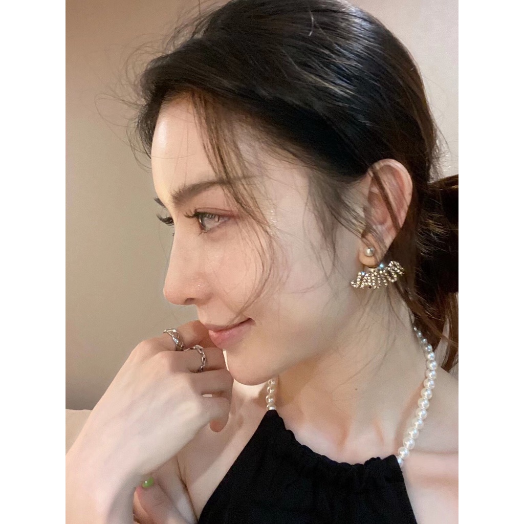 Khuyên Tai Dior Mạ Bạc 925 Kiểu Dáng Đơn Giản Sáng Tạo Thời Trang Cho Nữ