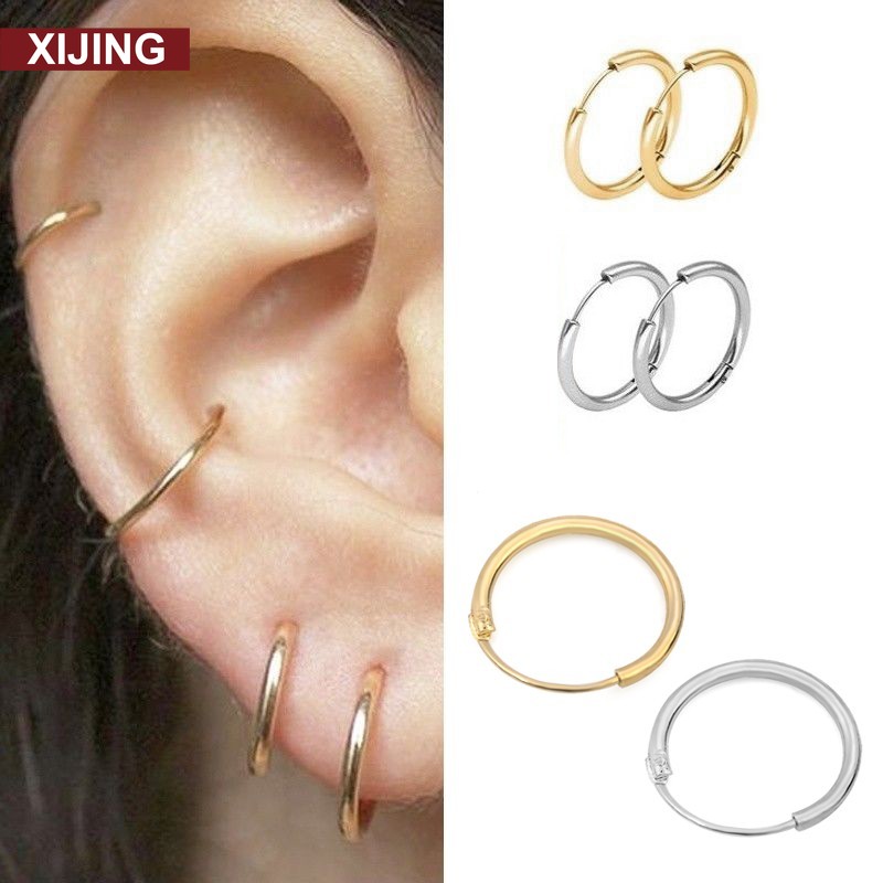 Bộ 3 đôi khuyên tai chất liệu hợp kim đơn giản thời trang dành cho nữ