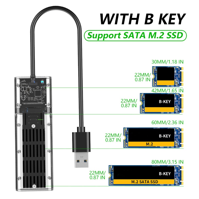 Hộp Ổ Cứng SSD USB3 0 Gen1 B-Key Trong Suốt Sáng Tạo JMS578 Contr