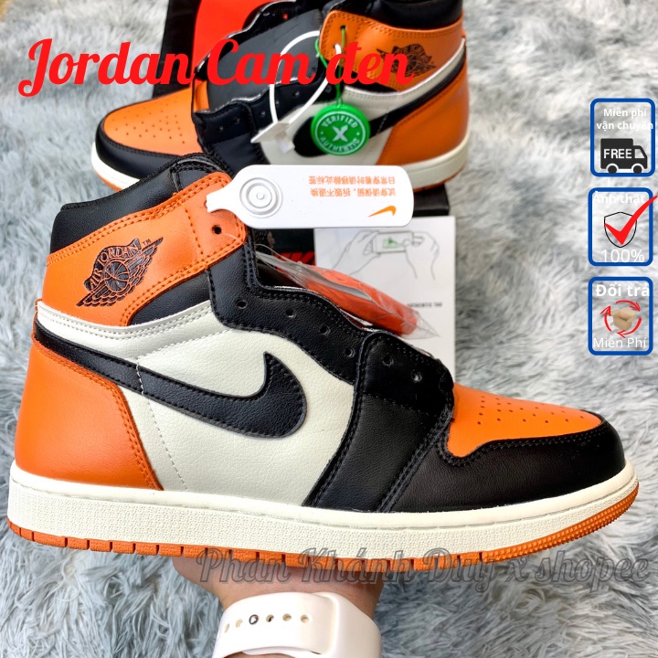 Giày Jordan Cam đen cao cổ 1 Retro High OG shattered backboard nam nữ hàng TC