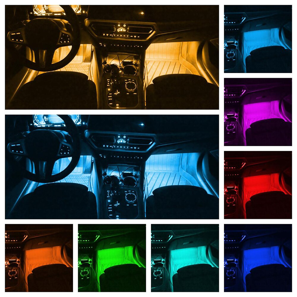 Dây Đèn LED 48 Bóng Nhiều Màu RGB Điều Khiển Từ Xa 12V DC Dùng Để Trang Trí Nội Thất Xe Hơi