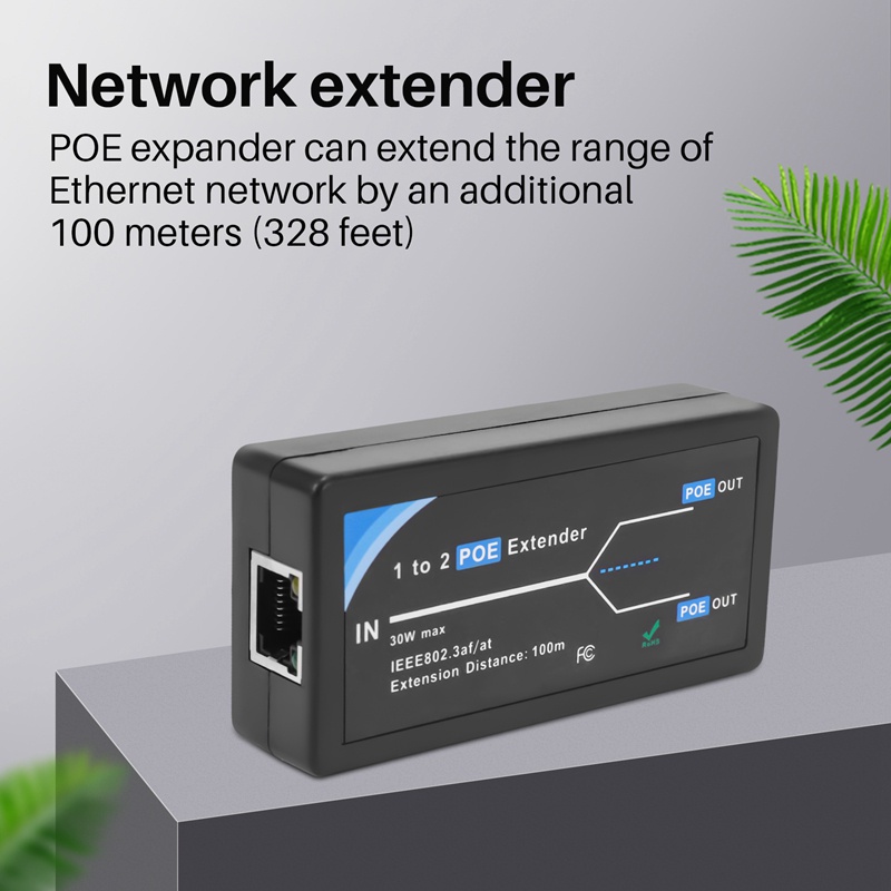 100m Dây Cáp Mở Rộng 2 Cổng POE 10 / 100Mbps IEEE 802.3Af Cho Camera IP