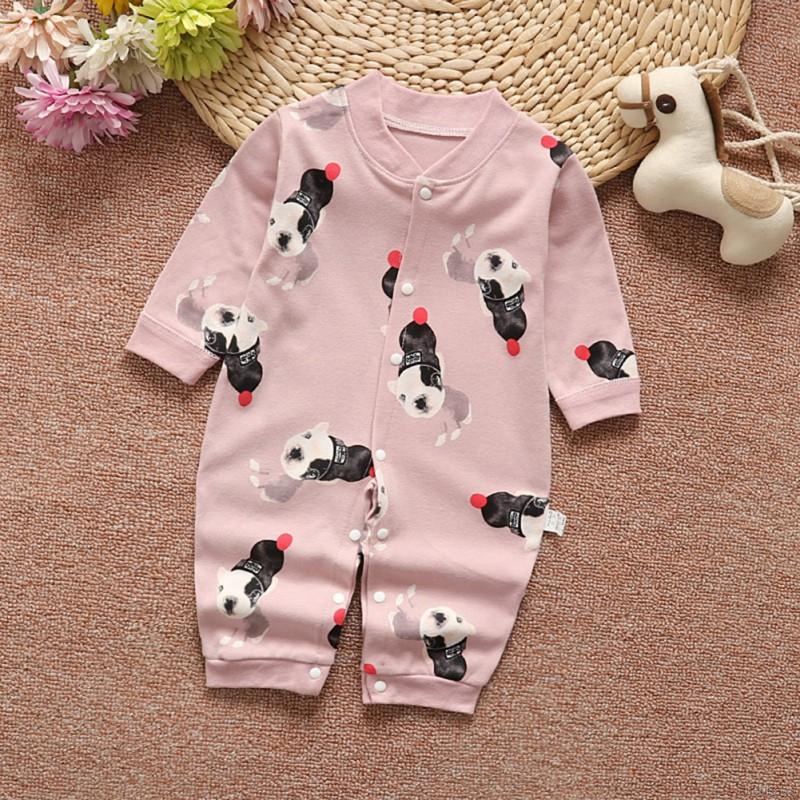 Bộ áo liền quần tay dài in hình cún con dễ thương cho bé trai