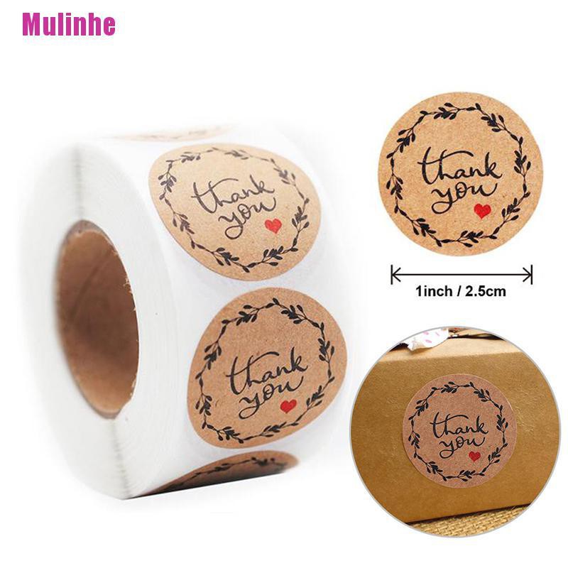 Cuộn 500 Miếng Dán In Chữ Thank You Độc Đáo Trang Trí Gói Quà Tiện Dụng
