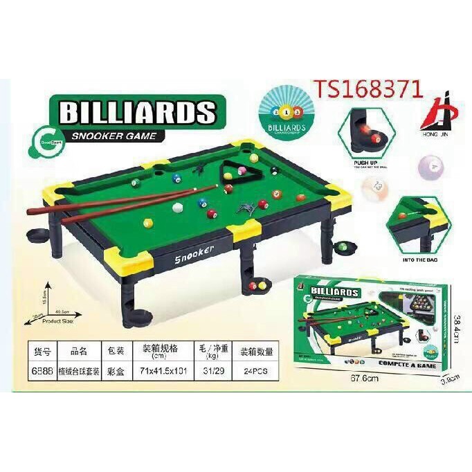 Bàn bi a mini cao cấp cho trẻ em và người lớn,bàn Bi-A Billiards Snooker  Size lớn 15 Bi , Mặt bàn vải Nỉ không bong