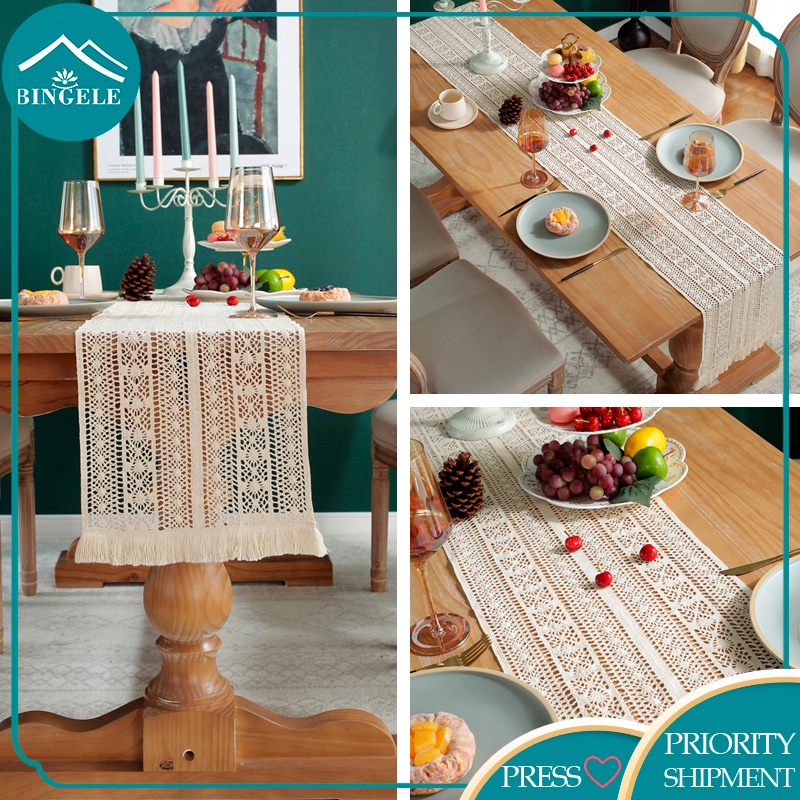 Bingele Khăn Trải Bàn Runner Trải Bàn Vải Vintage Miếng Miếng Trải Bàn Ăn Thảm Bàn Ăn Khăn Trải Bàn Làm Việc Tấm Trải Bàn Thảm Trải Bàn Khăn Trải Bàn Ăn Phòng Khách Trang Trí Khăn Trải Bàn Bắc Âu Vải Ren Khăn Trải Bàn Đẹp