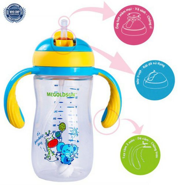 Bình uống nước PP cổ rộng Mcgoldson (330ml)
