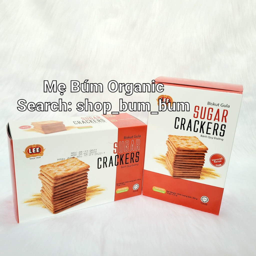 [HCM giao hỏa tốc]  Bánh quy giòn Cream Creackers phủ đường, Bánh lúa đường Sunrise Malaysia - Hộp 308g, 14 gói*22g