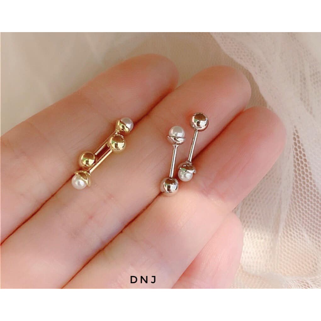 Bông tai bạc chốt xoắn ren3