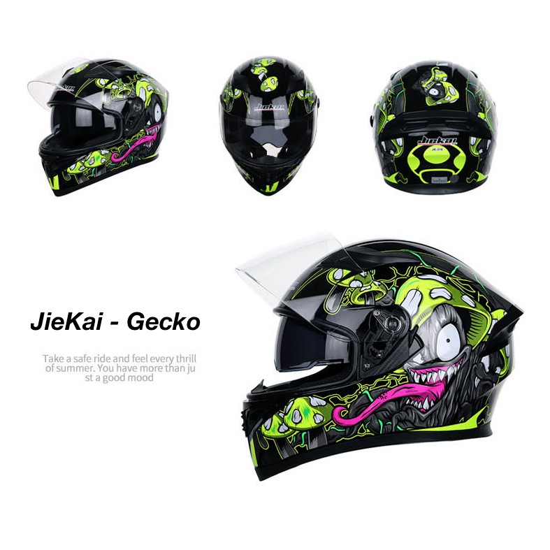 Mũ Bảo Hiểm Fullface JIEKAI 2 Kính GECKO