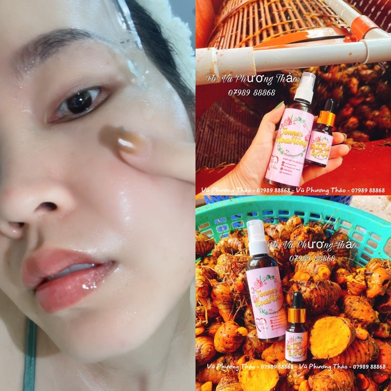 TONER HOA HỒNG VÀ SERUM BƠ - NGHỆ ( HANDMADE )