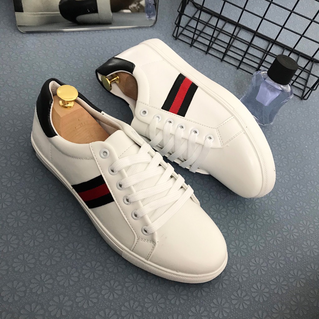 Giày thể thao nam sọc xám - sọc đỏ cá tính