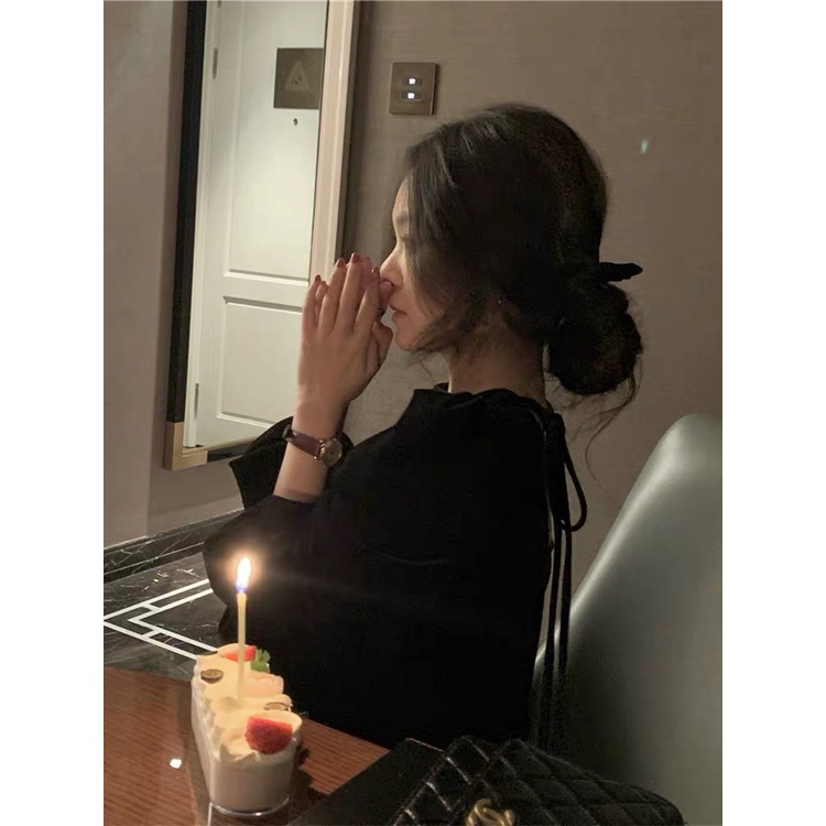 Áo nhung buộc nơ lưng Quảng Châu CHANREEN