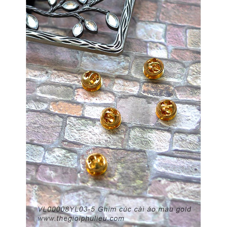 Ghim cúc cài áo màu gold