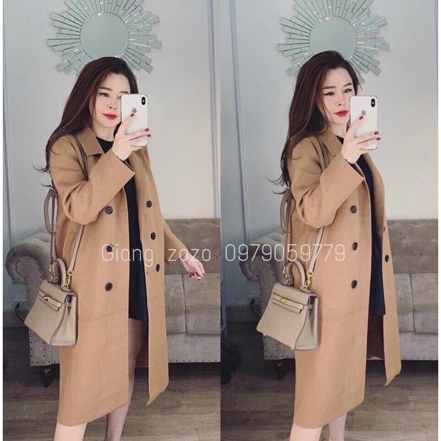 Áo Khoác Dạ Ép Loại 1Cao Cấp Dáng Dài Trẻ Trung Hiện Đại (Hàng Loại 1 Có sz có Dây Đeo) | BigBuy360 - bigbuy360.vn