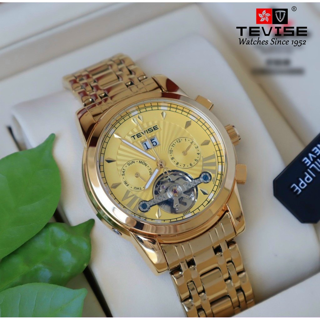 Đồng hồ nam tự động Automatic, đồng hồ đeo tay nam chính hãng TEVISE máy cơ cao cấp, chạy cả đời không cần pin, cực sang