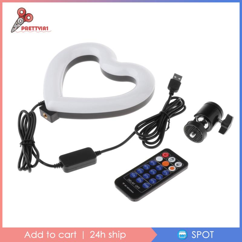 [Prettyia1] ✨Bảng Phấn Trang Điểm Kiểu Dáng Xinh Xắn Đáng Yêu✨ Vòng Đèn Led Selfie Trang Điểm Trái Tim 6 Inch (Prettyia1)
