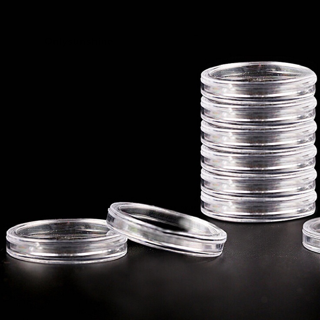 Bộ 10 Vòng Nhựa Trong Suốt 27mm Giữ Tiền Xu