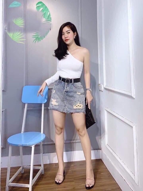 áo thun nữ dài tay lệch vai, kiểu 1 ống sexy