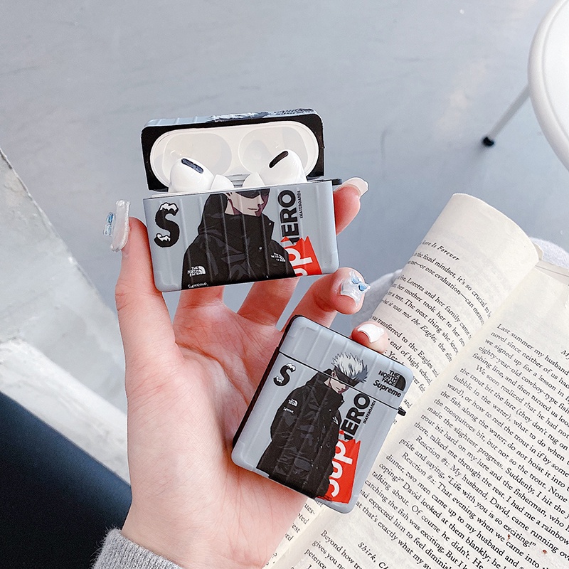 Vỏ Bảo Vệ Hộp Sạc Tai Nghe AirPods 1 2 3 Pro Hình Jujutsu Kaisen gojo Có Móc Treo Tiện Dụng