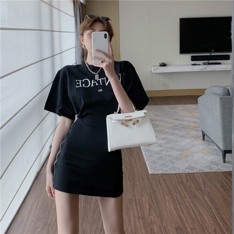 COZOK Đầm ngắn tay nhấn eo xinh xắn dành cho nữ