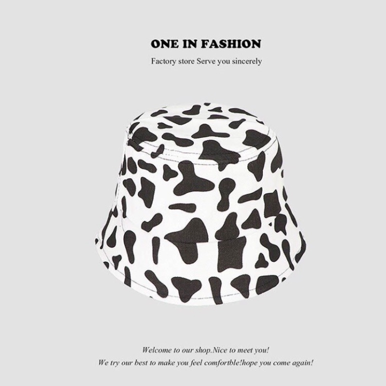 Nón mũ Bucket ngựa vằn Bò Sữa LUHAZO mũ vành tròn hoạ tiết phong cách Ulzzang unisex cho nam và nữ K1T1-3