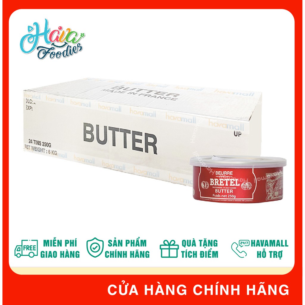 [DATE MỚI NHẤT] Thùng Bơ Bretel Pháp 250gr x 6 Hộp