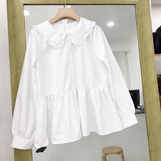 Áo baby doll cổ viền bèo