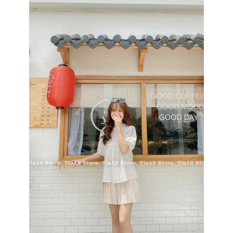 Chân váy tennis kẻ ulzzang ( Ảnh thật Tia19 chụp)