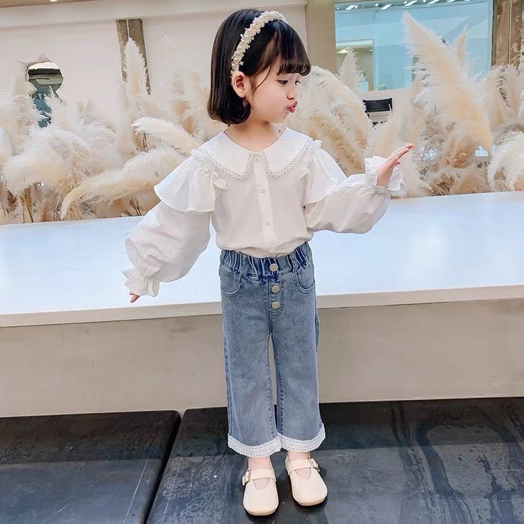 Quần Jeans Phong Cách Hàn Nhật Mới 2022 Cho Bé Gái