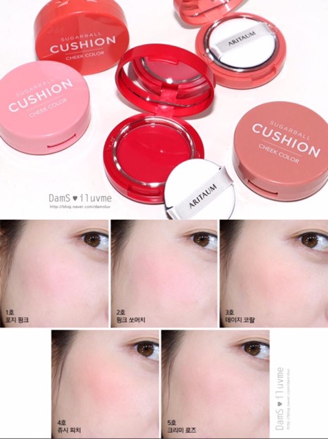 Má Hồng Dạng kem Aritaum Sugarball Cushion Blusher Cheek Color (6g)