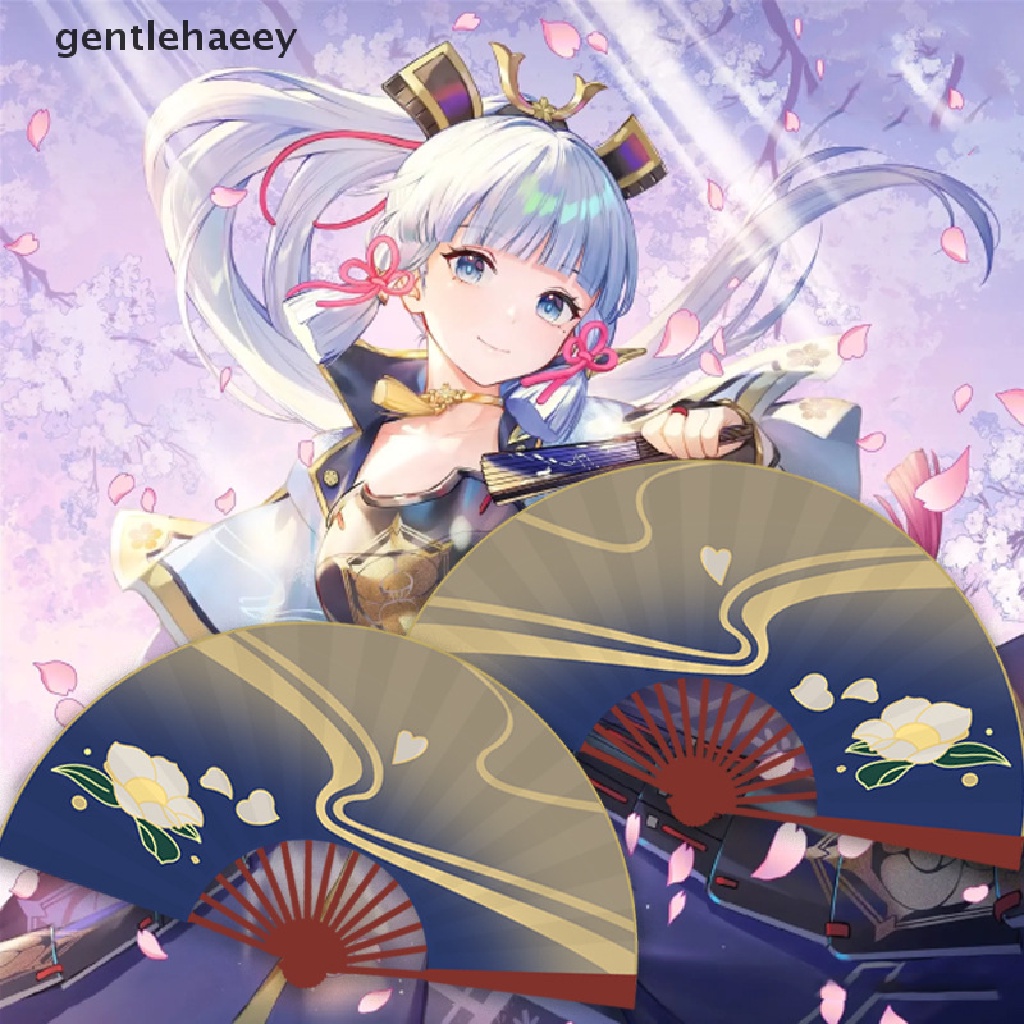 Quạt Xếp Hai Mặt Hóa Trang Genshin Va Chạm Kamisato Ayaka