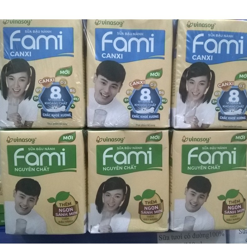 Sữa đậu nành Fami canxi Vinasoy lốc 6 hộp x 200ml