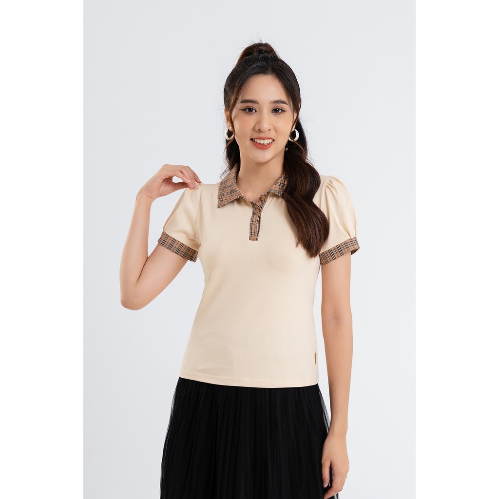 Áo Polo LAMER Tay Ngắn Phối Kẻ L61B22H057