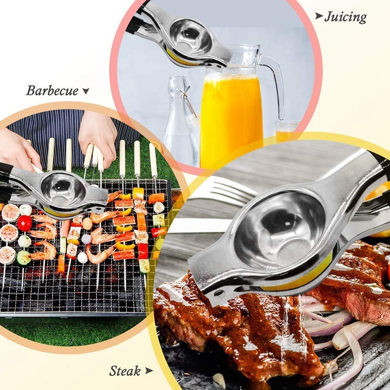 Dụng cụ vắt nước chanh thép không gỉ với tay cầm bằng silicone tiện lợi dành cho nhà bếp