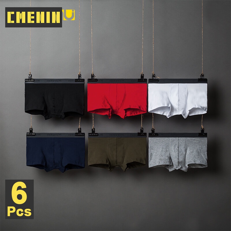 Set 6 Quần Lót Boxer Cotton Mềm Mại Họa Tiết Rằn Ri Thời Trang 2020 Cho Nam AD304